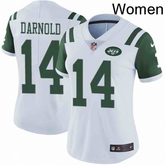 Womens Nike New York Jets 14 Sam Darnold White Vapor Untouchable Limited Player NFL Jersey